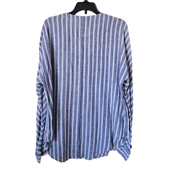 Rails Lily striped top tie front linen small S long sleeve - Picture 4 of 14